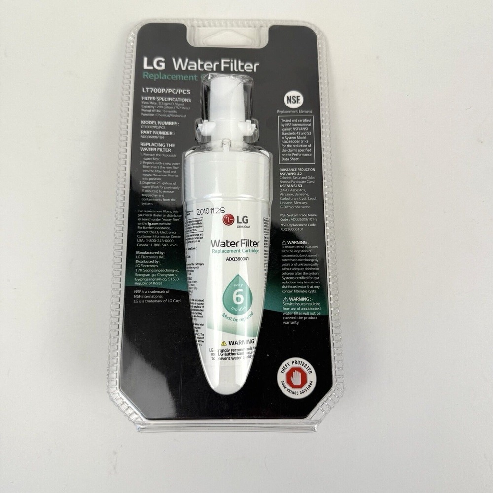 LG LT700P/PC/PCS Refrigerator Replacement‎ Water Filter ADQ36006104 OEM Original